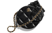 CHANEL 19Bag Sheepskin Round Bag Crossbody Bag Chain Shoulder Bag Women's Black