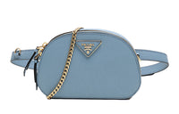 PRADA Cow Leather Shoulder Bag Crossbody Bag Fanny Pack Sling Bags Women's Xingji Blue