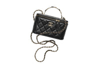 CHANEL Lambskin Cell Phone Pouch Flap Bag Shoulder Bag Crossbody Bag Women's Black