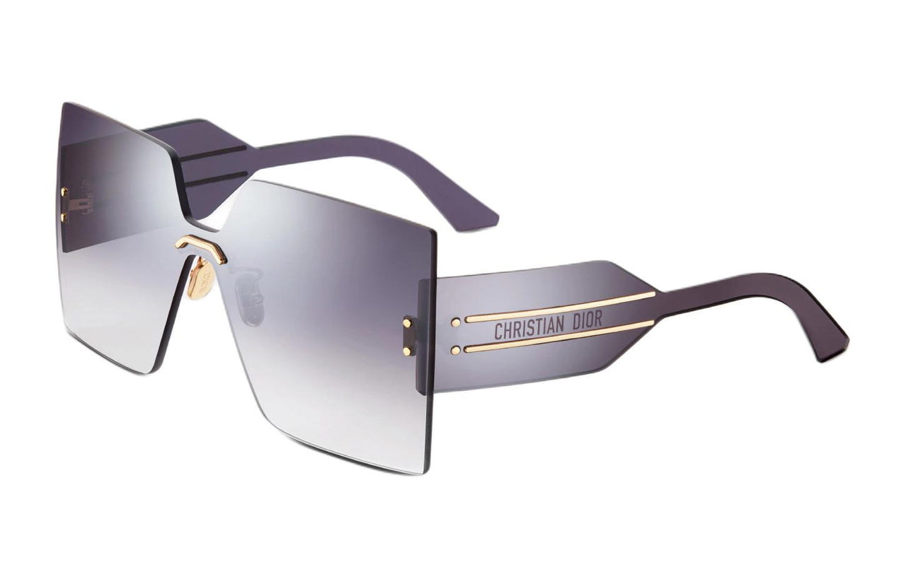 DIOR Metal Irregular Shape Sunglasses Women's Purple
