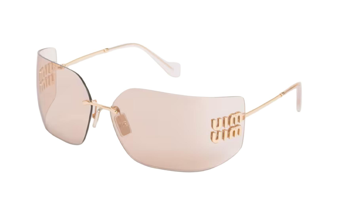 MIU MIU Logo plaque Wraparound frame Sunglasses