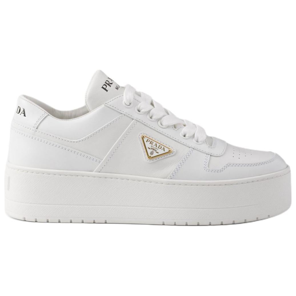PRADA Downtown Bold Low-Top Skateboard Shoes 5cm Women's White