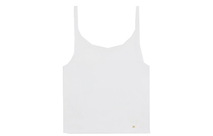 CELINE Triomphe Tank Top In Ribbed Cotton