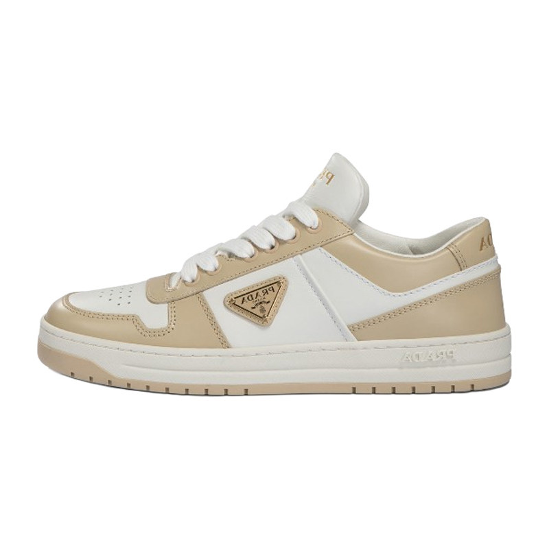 PRADA Downtown Low Top Skateboard Shoes Women's Ecru