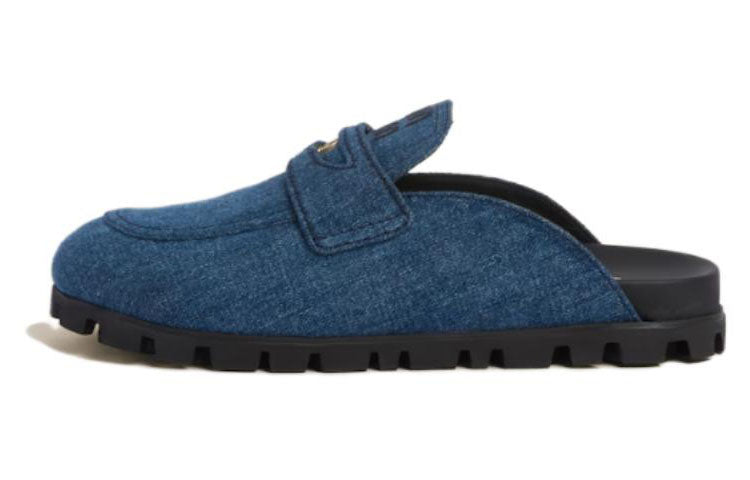 MIU MIU Closed Toe Slippers Women's Blue