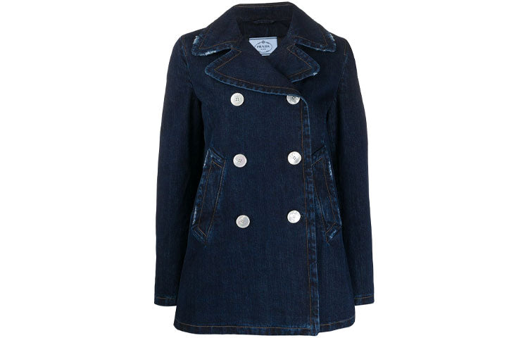 PRADA Denim Jackets Women's Dark Blue