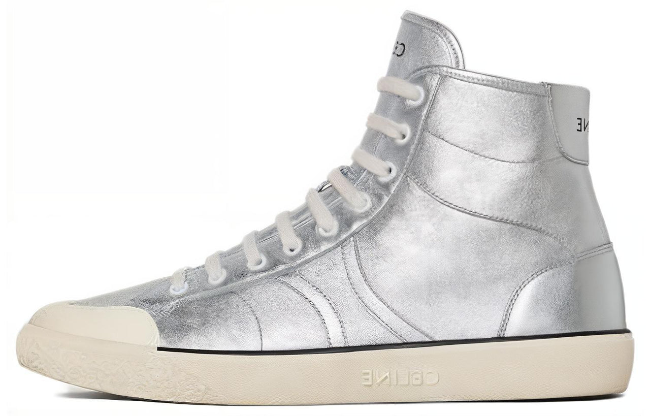 CELINE High-Top Skateboard Shoes Men's Silver