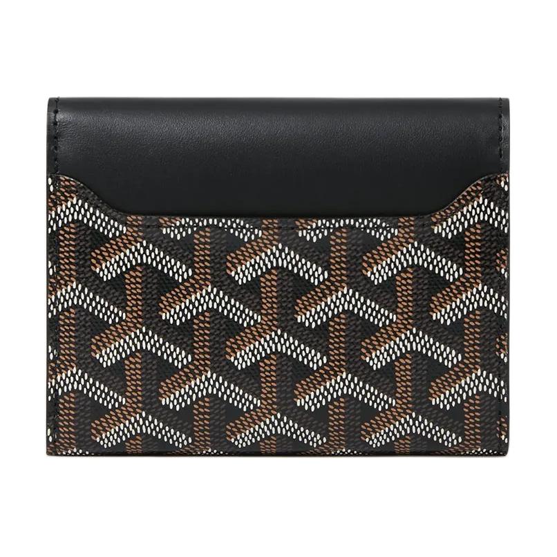 GOYARD Canvas With Calfskin Wallet Unisex Black