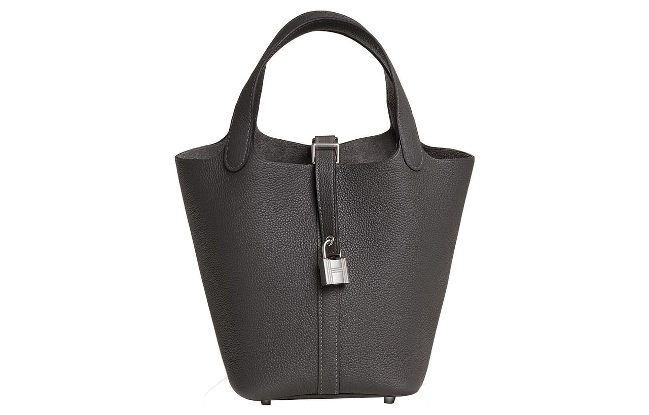HERMES Picotin Lock Maurice Bullock Leather Basket Bag Bucket Bag Handbag 18 Women's 88 Graphite Graphite