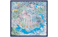 HERMES Silk Scarves Women's Denim Blue