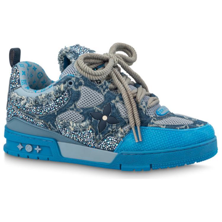 LOUIS VUITTON Skate Trainer Blue Swarovski Monogram