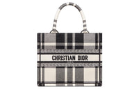 DIOR BookTote Embroidery Tote Bag Shopping Bag Shoulder Bag Handbag Small Size Women's Black White