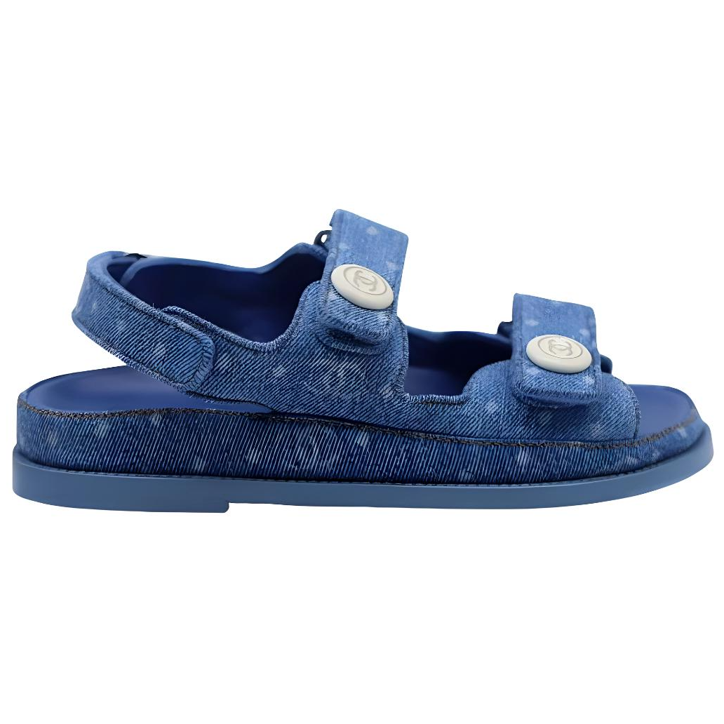 CHANEL Beach Sandals Women's Denim Blue