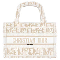 DIOR BookTote Monogram All Over Print Tote Bag Shopping Bag Handbag Mini Women's Gold