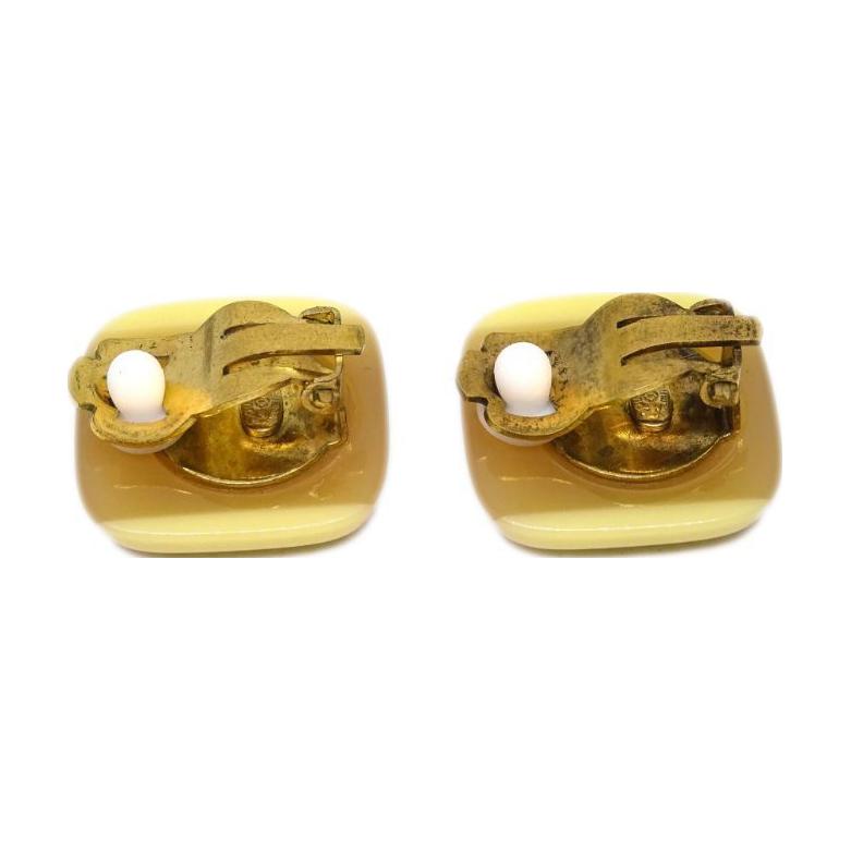 CHANEL 2001 Cc Square Clip on Earrings