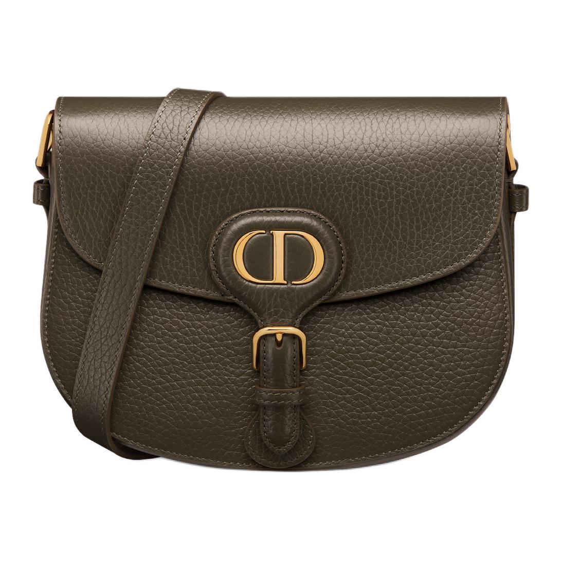 DIOR Bobby Grained Calfskin Crossbody Bag, Shoulder Bag Medium Size Women's Khaki