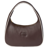 MIU MIU Wander Series Calfskin Handbag, Shoulder Bag Women's Briarwood & White
