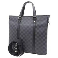 LOUIS VUITTON Coated Canvas Shoulder Bag Crossbody Bag Handbag Men's Black Gray Color
