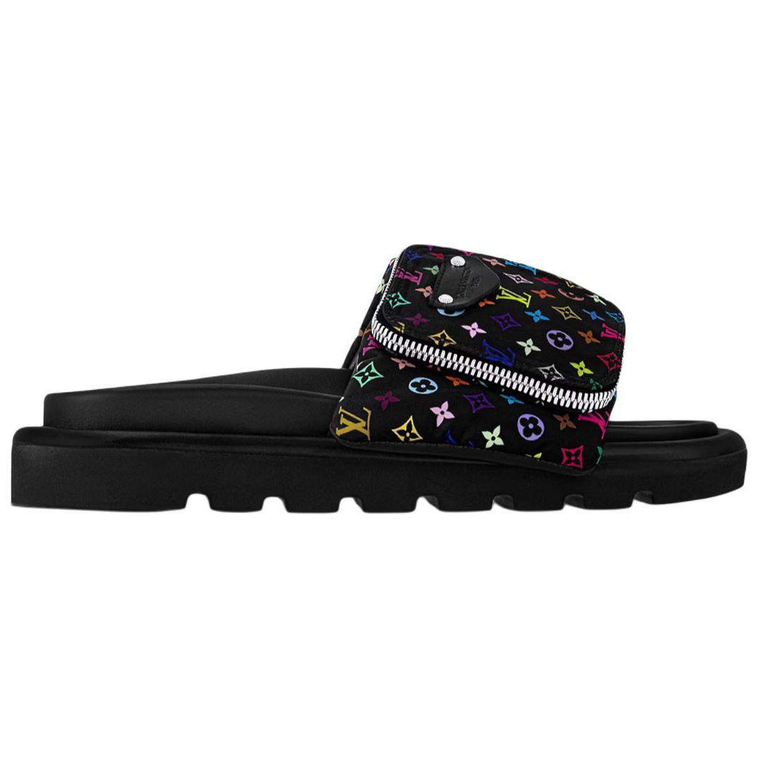Takashi Murakami x LOUIS VUITTON Slide Slippers Women's Black