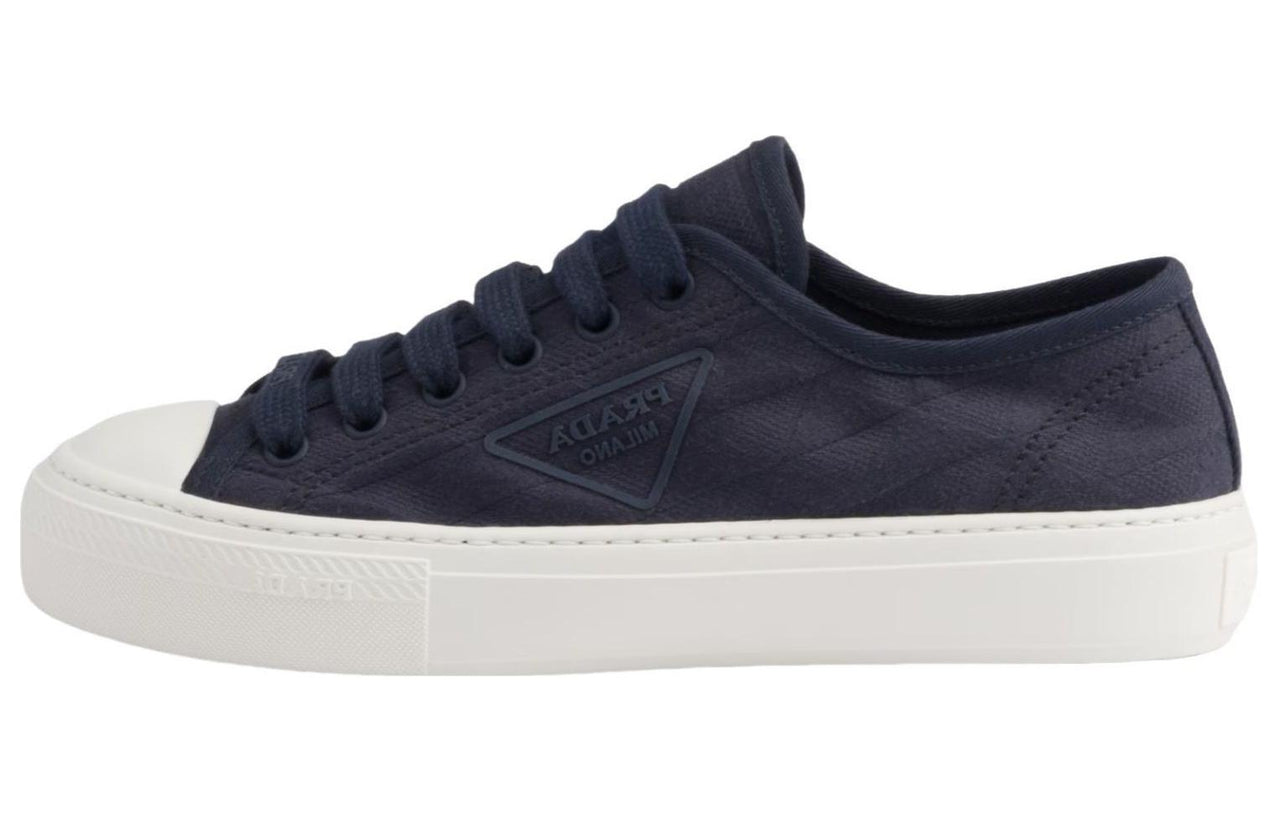 PRADA Triangle-logo Canvas Sneakers