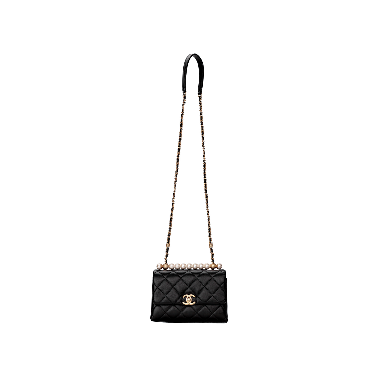 CHANEL Leather Flap Bag Shoulder Bag Crossbody Bag Women's Black