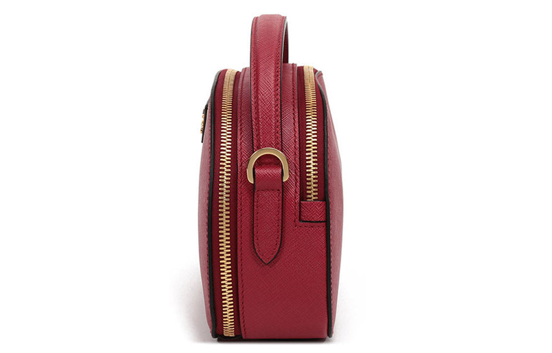 PRADA Cow Leather Crossbody Bag Handbag Shoulder Bag Women's Red