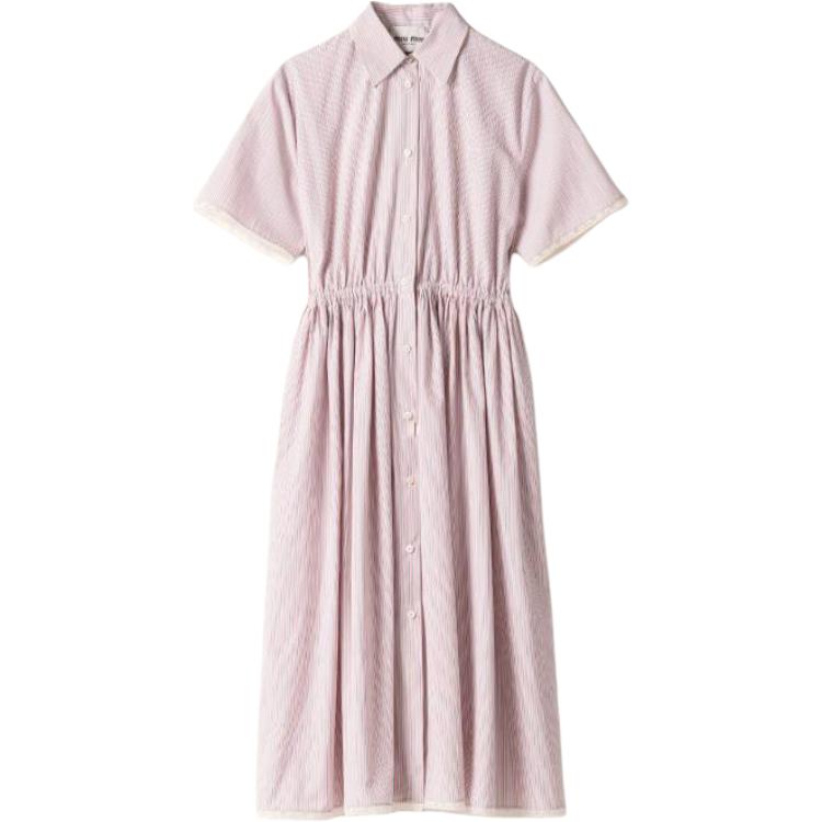MIU MIU Short Sleeved Dress Women's Pink