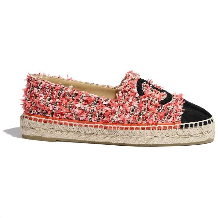 CHANEL Casual Single Shoes Women's Black Red