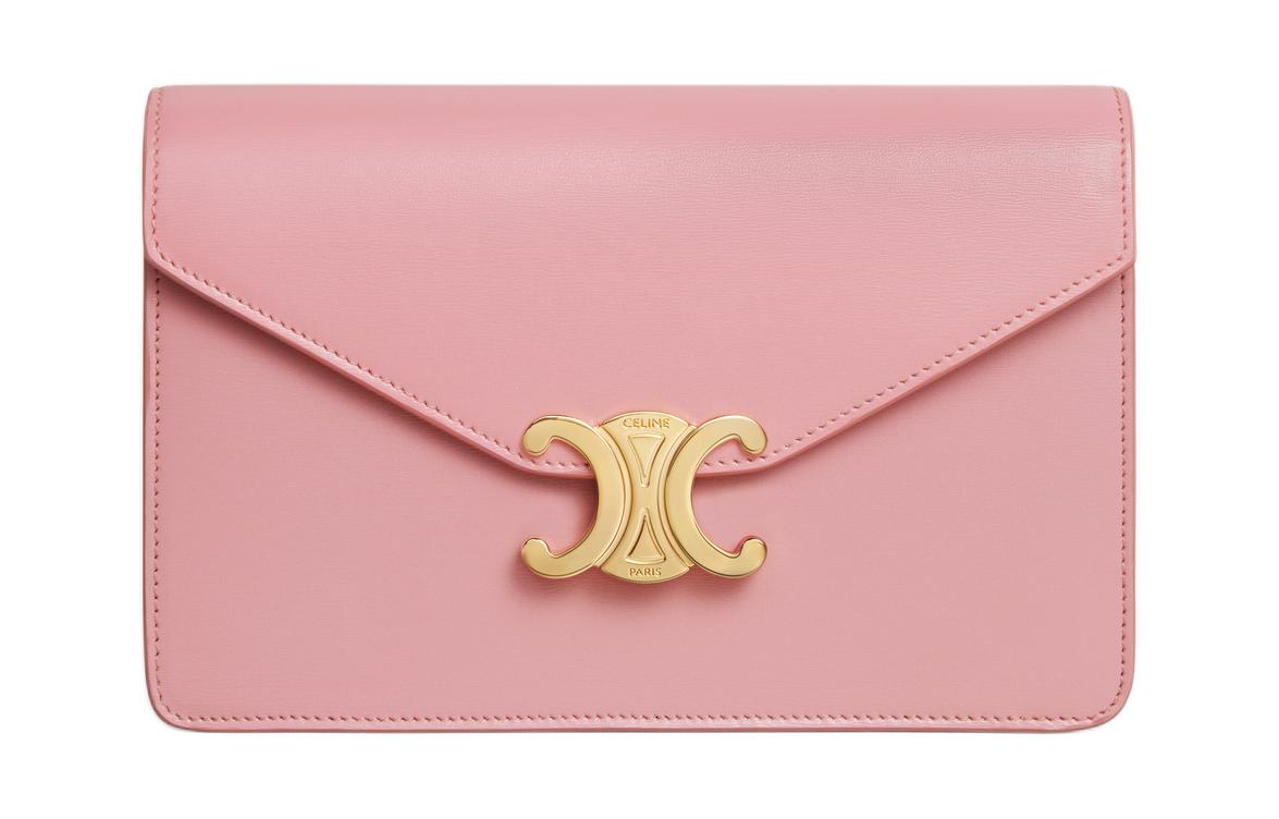 CELINE Shiny Calfskin Wallet Women's Rose Pink