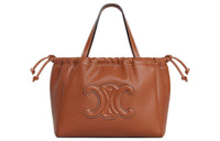 CELINE CabasTriomphe Smooth Cow Leather Shoulder Bag, Crossbody Bag, Handbag Trumpets Women's Tawny