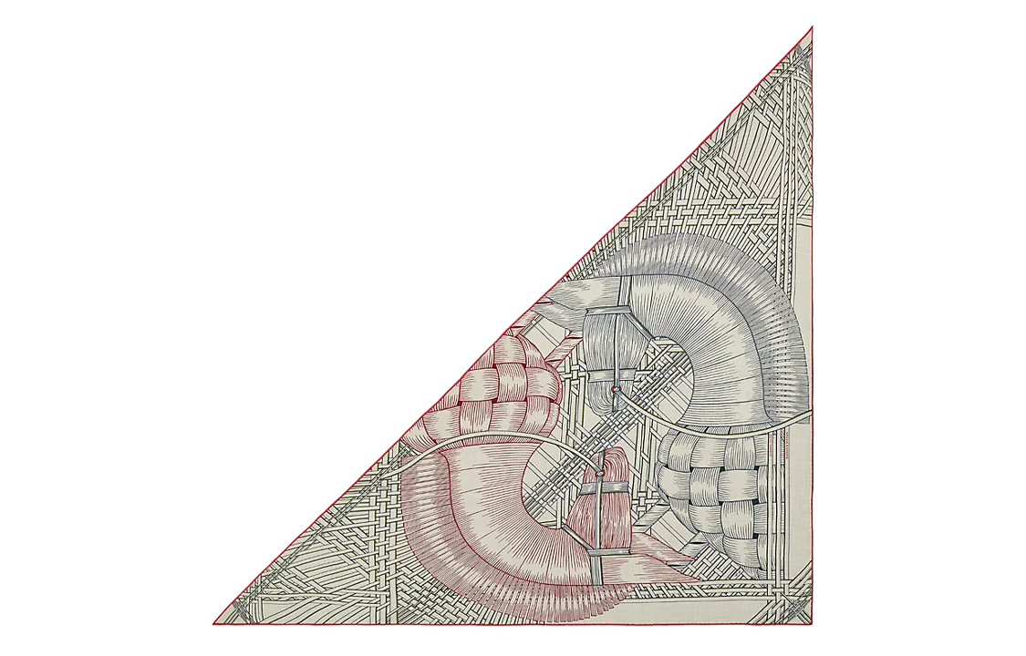 HERMES Silk Scarves Women's Gray