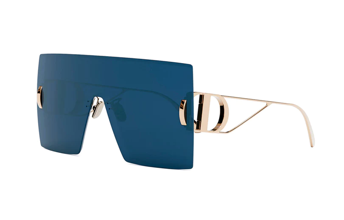 DIOR Metal Irregular Shape Sunglasses Unisex Gold