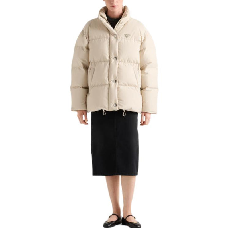 PRADA Technical Fabric Down Jacket Jackets Coats Women's Beige