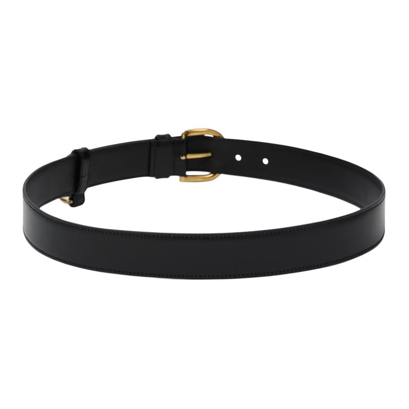 PRADA Cow Leather Belts Women's Black 3.3CM