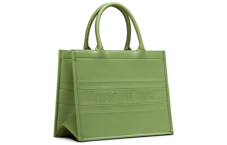 DIOR BookTote Cow Leather Tote Bag Shopping Bag Shoulder Bags Handbags Regular Women's Willow Green