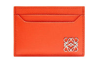 LOEWE Pebbled Cow Leather Card Holder Women's Vibrant Orange