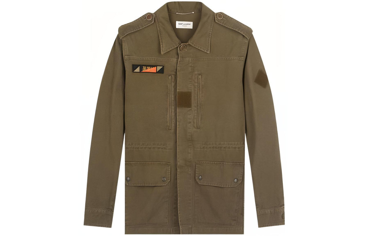 SAINT LAURENT Denim Jacket Men's Army Green