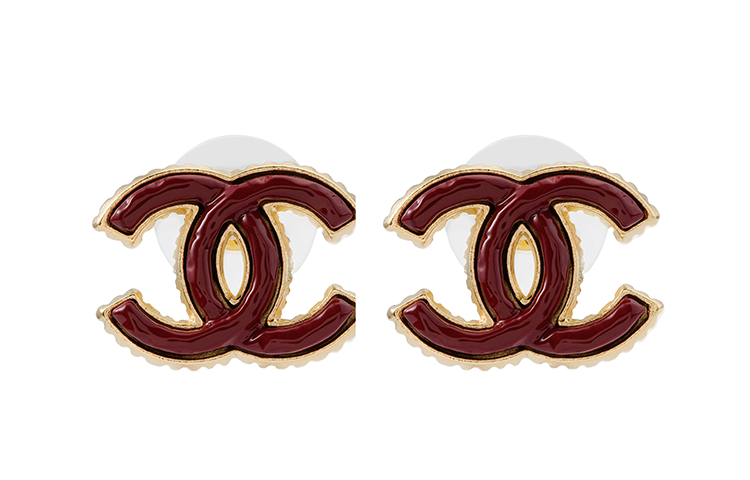 CHANEL Earrings Women's Red