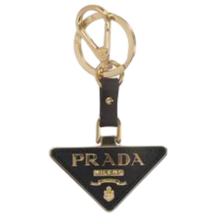PRADA Calfskin Keychains Women's Black