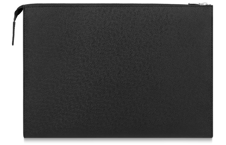 LOUIS VUITTON Pochette 24H Taïga Cow Leather Clutch Men's Black