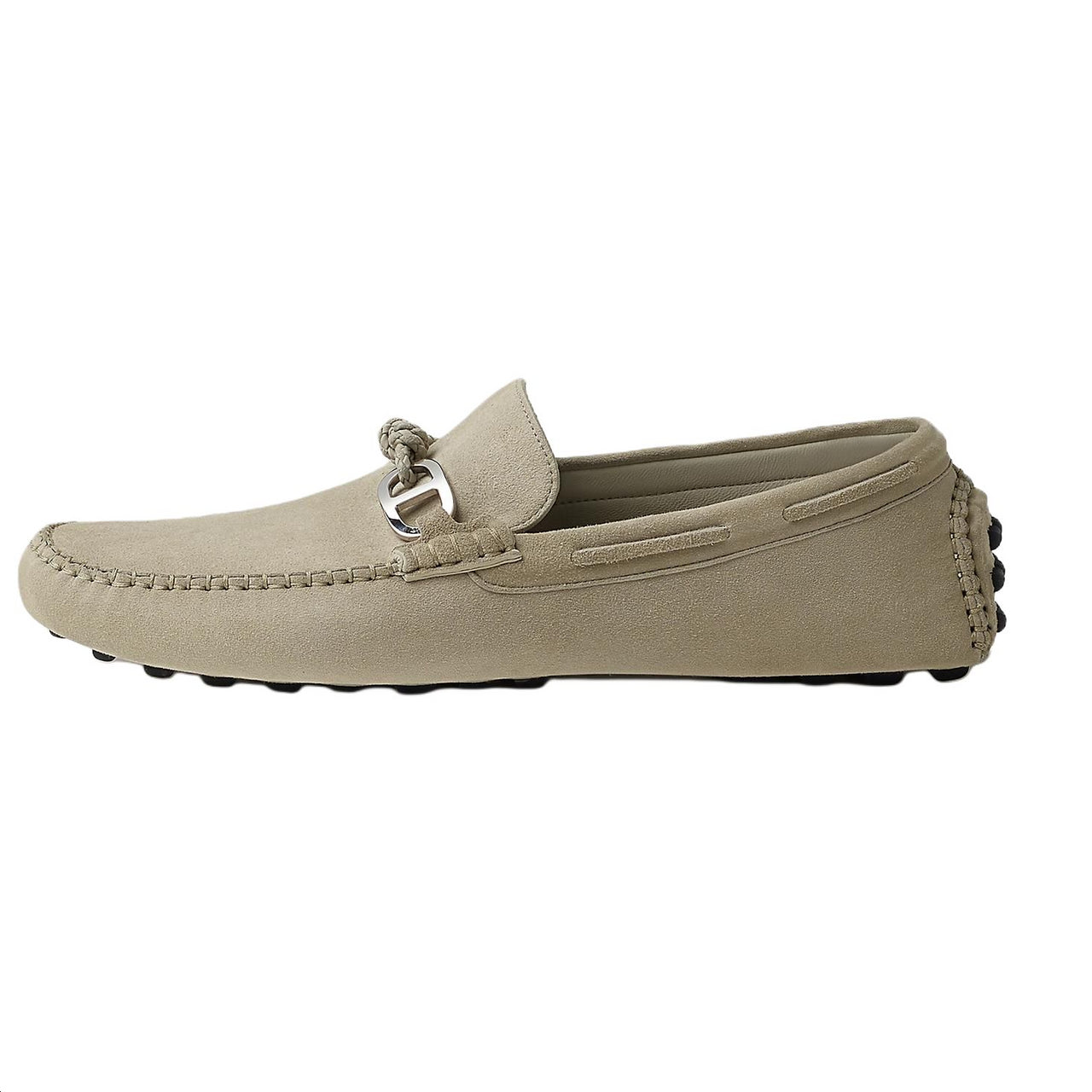 HERMES Alessandro Gommino Loafers Men's Beige