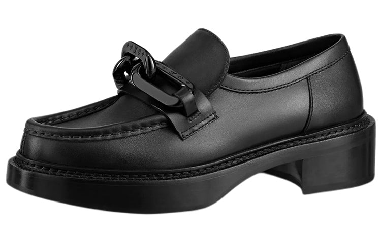 LOUIS VUITTON Lv Academy Loafers 'Black With Chain' Women's