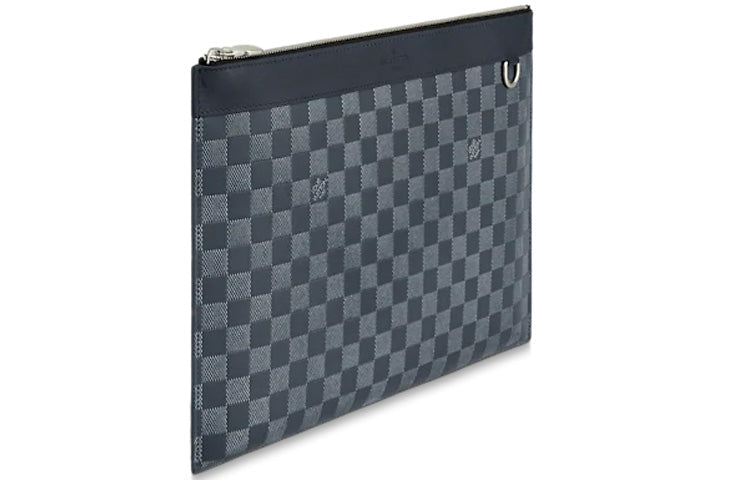 LOUIS VUITTON Large Size Handbag Checkerboard Pattern Clutch Large Size Unisex Checkerboard Pattern