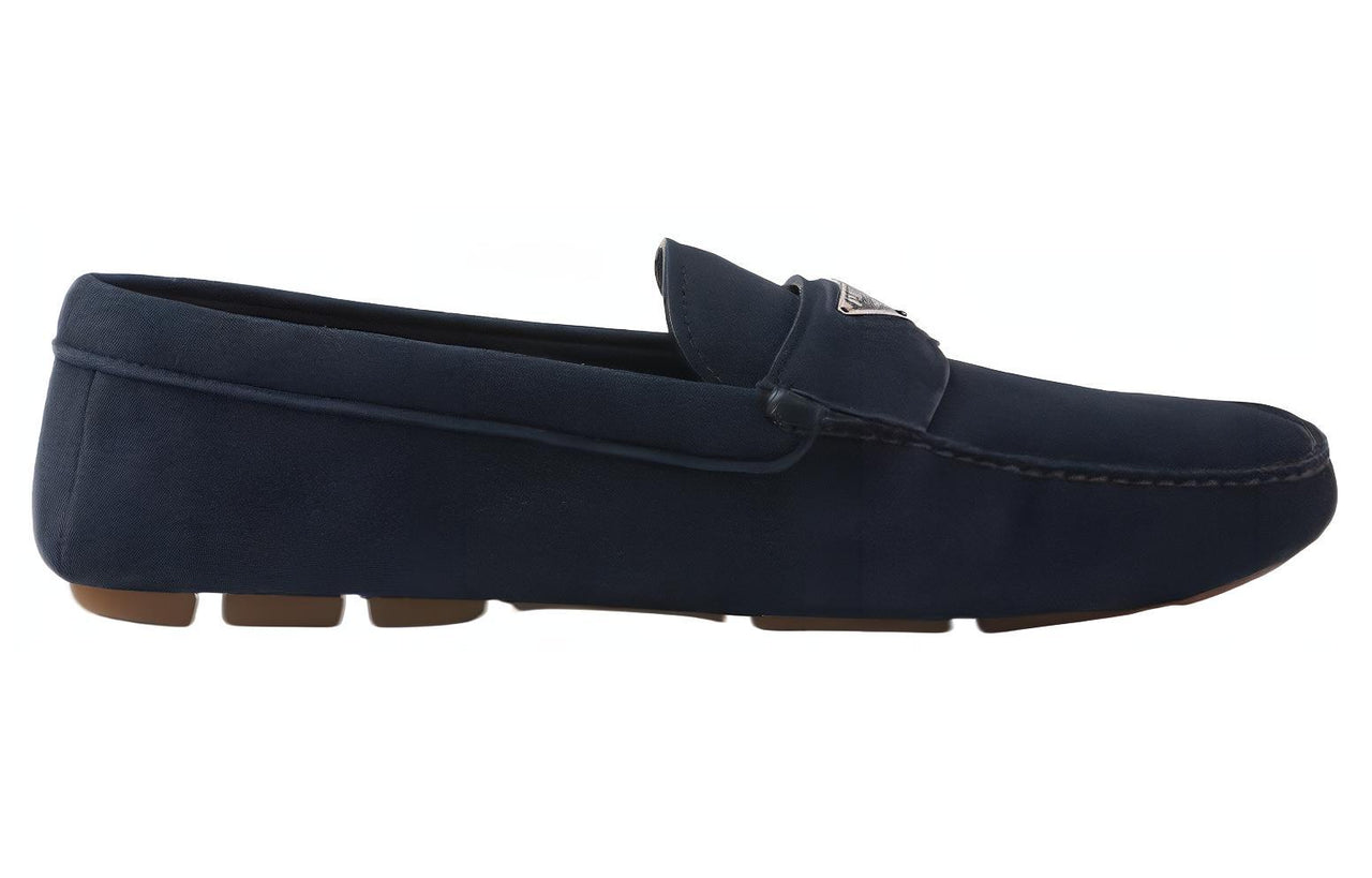 PRADA Triangle-logo Suede Loafers