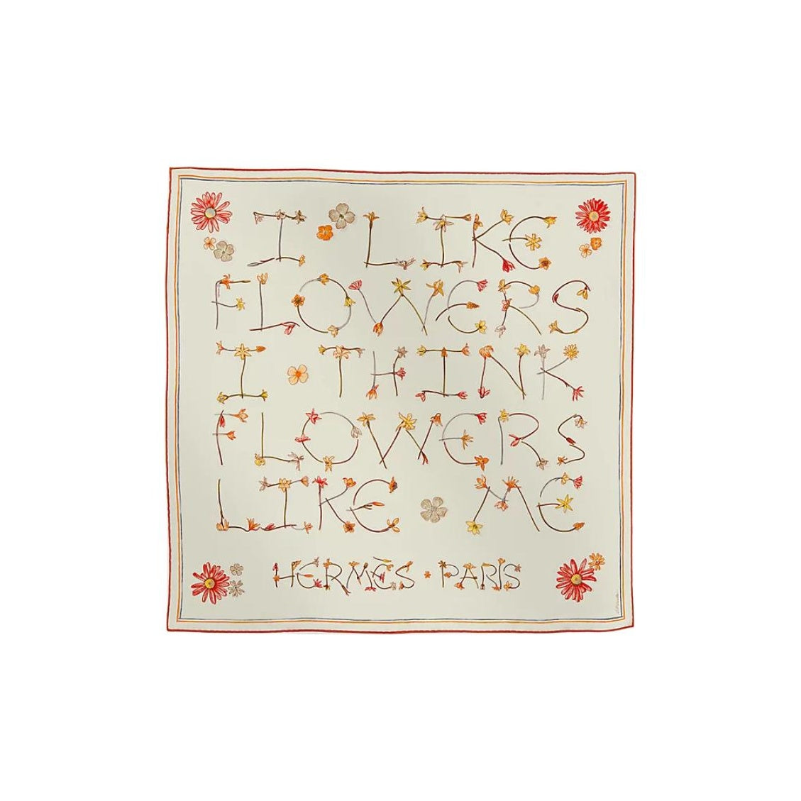 HERMES Silk Silk Scarves Women's Cream