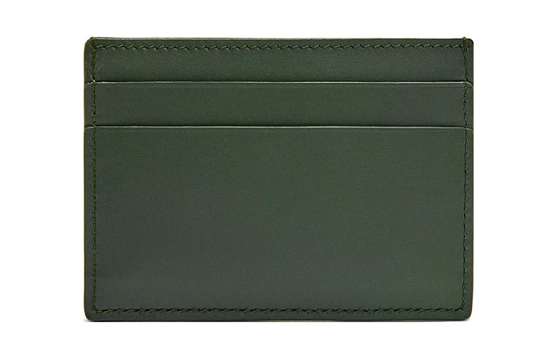 LOEWE Suna Fujita Collaboration Satin Cow Leather Card Holder Women's Dark Green