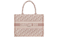 DIOR BookTote Canvas Canvas Bag Tote Bag Shopping Bag Shoulder Bag Handbag Medium Size Women's Rose Pink