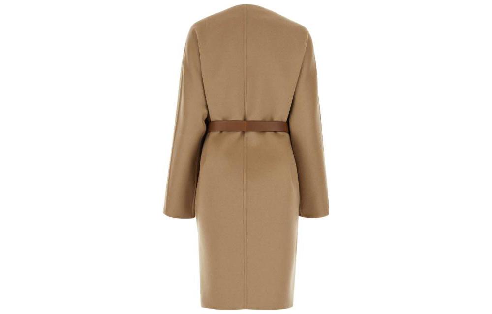 PRADA Crewneck Button-Up Long Coat