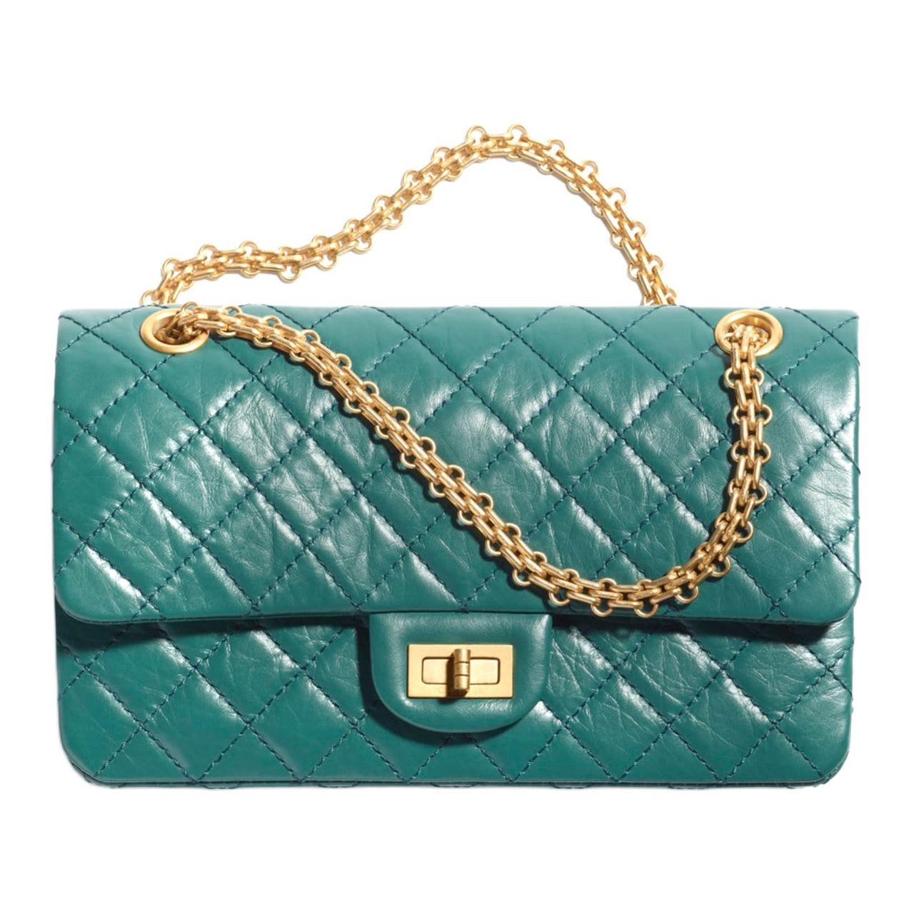 CHANEL 2.55 Calfskin Handbag Shoulder Bag Crossbody Bag Women's Green