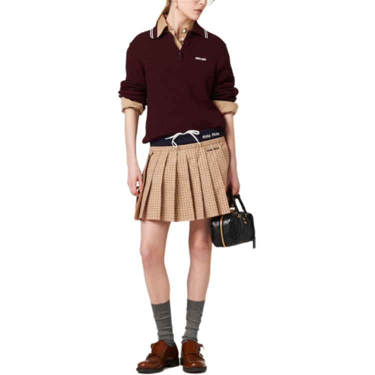 MIU MIU Casual Short Skirts Women's Ropes Gray